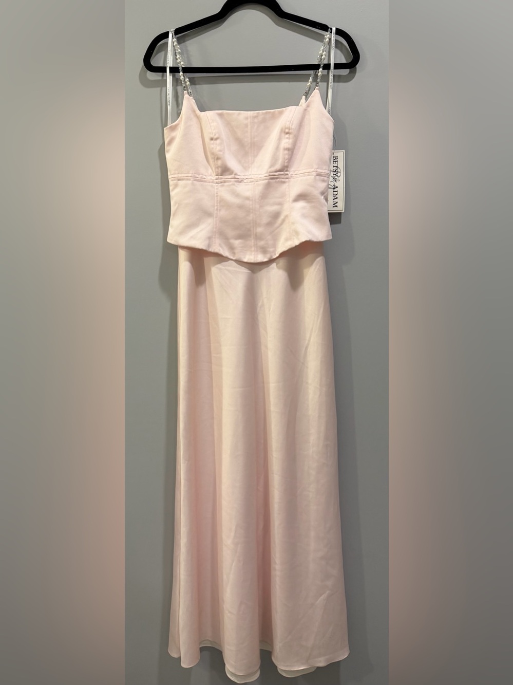 Betsy & Adam Millenium Collection Vintage Beaded Strap Pink Dress Size 6